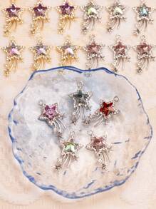 10pcs Fashionable Star Shaped Zinc Alloy Pendant For Jewelry Making DIY
