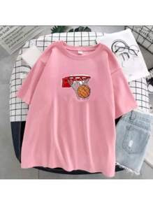 Men's Casual Basketball Sports T-Shirt 100% Cotton Premium Mesh - Màu Hồng baby - Xem 1