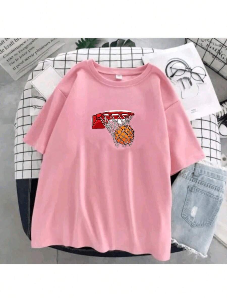 Men's Casual Basketball Sports T-Shirt 100% Cotton Premium Mesh - Màu Hồng baby - Xem 1