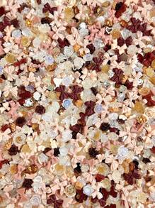 1 盒棕色调树脂丝带蝴蝶结染料玫瑰雏菊花和水晶美甲饰品 DIY 配件美甲用品指甲饰品美甲宝石 - 彩色 - 查看 5