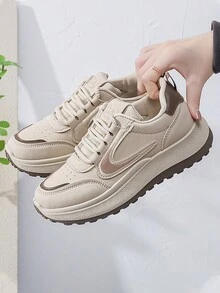 鞋子 平底鞋 白色 凉鞋 运动鞋 女士 平底鞋 女士鞋 女士鞋 - 卡其色 - 查看 2