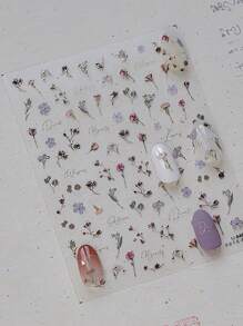 5D金线干花美甲贴纸闪亮秋叶美甲贴花花卉美甲装饰美甲用品 - 彩色 - 查看 5