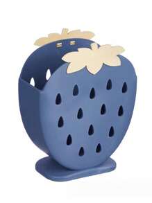 1 pieza Caja de almacenamiento de cubiertos de plástico cubiertos almacenamiento fresa diseño para cocina - Rosa Pálido - Ver 9