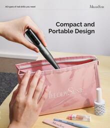 MelodySusie 25000RPM PC180F Cordless Rechargeable Nail Drill, Professional Self Care Electric Nail File For Acrylic & Gel Nails, Portable Efile Manicure Pedicure Kit, Maquina De Uñas Recargable,Christmas Gifts - 黑色 - 查看 3
