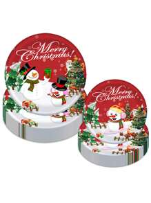 1 件圣诞礼物派对餐具套装 - 雪人主题纸盘和杯子，用于庆祝圣诞礼物假期，适合 1-10 人的家庭、派对和聚会 - 易于清洁和重复使用 - 非常适合圣诞礼物、感恩节和新年聚会（10 件装） - 彩色 - 查看 2