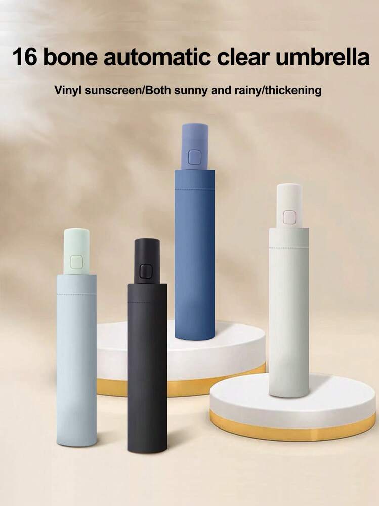 Paraguas grande y de alta calidad plegable automáticamente, a prueba de lluvia y viento, paraguas resistente para familia, entretenimiento, exterior, protección contra la lluvia y el sol, dos en uno como sombrilla (el tejido del paraguas, las varillas y el diseño con letras en inglés se combinan al azar), regalo para el Día de la Madre, decoración de dormitorio, jardín, decoración de cocina, verano, playa, artículos esenciales de viaje, decoración de habitación, suave, graduación - Multicolor - Añade 10