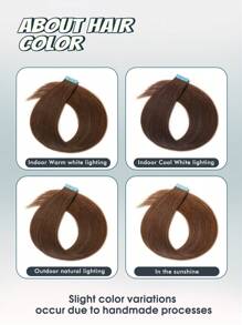 10pcs Mini Tape-In Hair Extensions, Real Human Hair, #4 Chocolate Brown, 14-22 Inches, Remy Human Hair, Double-Sided Invisible Tape-In Extensions - S4 - View 9