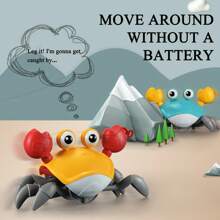 爬行螃蟹玩具，趣味互动跳舞行走移动玩具感官感应螃蟹带音乐，螃蟹玩具男孩女孩儿童生日礼物 - 彩色 - 查看 9