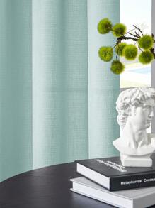 1pc Sheer Curtain, Solid Color New Luxury Modern Minimalist Polyester Voile Curtain, Transparent But Not See-Through, Weakens Light, Suitable For Bedroom, Living Room, Balcony, Blocks UV Rays, Rod Pocket Design - Green - View 5