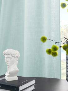 1pc Sheer Curtain, Solid Color New Luxury Modern Minimalist Polyester Voile Curtain, Transparent But Not See-Through, Weakens Light, Suitable For Bedroom, Living Room, Balcony, Blocks UV Rays, Rod Pocket Design - Green - View 8