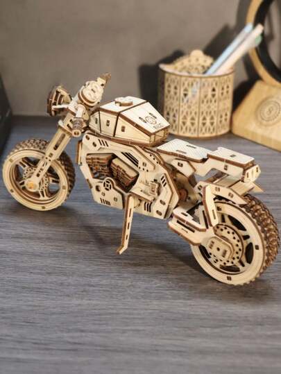3D Wooden Puzzle Motorcycle Model Kits To Build Wooden Construction Handmade Craft Unique Gift Christmas