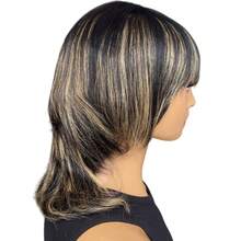 Mullet Wig Pixie Cut Wigs Human Hair For Women Shaggy Layered 70s 80s 90s Mullet Wigs With Bangs For Women Natural Black Wolfcut Straight Wig - S1/27 - View 6