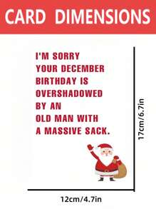 1 Thiệp Giáng Sinh và Sinh Nhật Tháng 12 hài hước - Thiết kế ông già Noel vui nhộn, kèm phong bì màu ngẫu nhiên, món quà lễ hội vui nhộn, món quà nhét vào tất hoàn hảo cho sinh nhật tháng 12, dành cho bạn bè, gia đình và đồng nghiệp. - 2 # - Xem 6