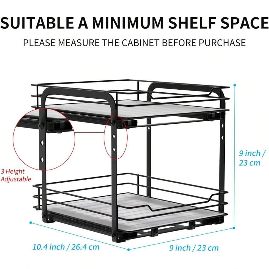 Pull Out Organizer Spice Racks, 2Tier Spice Rack Height