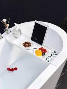 Adjustable Bathroom Bathtub Shelf Caddy Tray, Multi-Function Rack For Bathtub, Cellphone, Tablet, Anti-Slip Home Bathroom Decor Bathroom Organizer Fall Decor Back To School