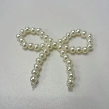 2 件/10 件手工编织树脂珠蝴蝶结，中筒袜、女装、鞋子、帽子时尚配饰 DIY 优雅装饰用品 - 白色 - 查看 10