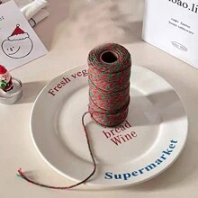 1 dây thừng có dây đeo tương phản - Quà tặng Giáng sinh, Dây thừng gói quà tự làm cho năm mới, Vật dụng trang trí đóng gói quà tặng tiệc sinh nhật - Nhiều màu - Xem 12