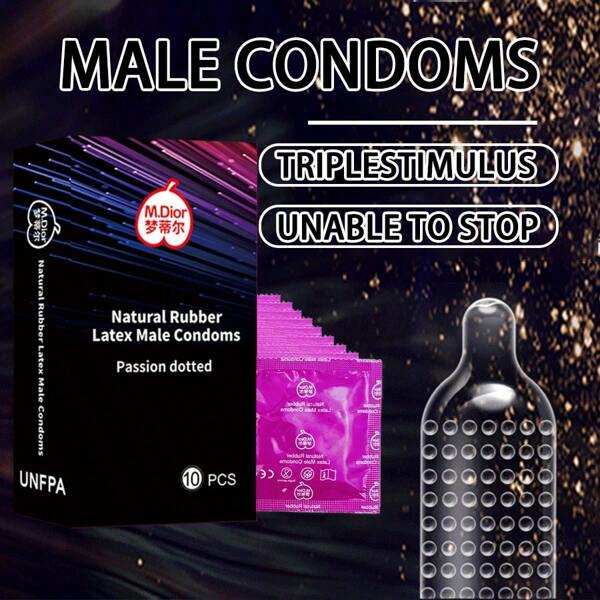 M.Dior 10 Stück Kondome Dildo Schutz Kondome Sexspielzeug Ultradünne Körner Super Gleitfähigkeit Männliches Sexspielzeug Wasserbasiertes Gleitmittel Kondome Sexy Kondom für Männer und Frauen Orgasmus Stimulation Sexy nackte Kondome Natürliches Latex Material: Natürliches Latex + Medizinisches Silikonöl Glatte dünne Gleitmittel Paare können mit Gleitmitteln verwendet werden Sexspielzeug