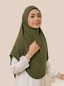 1 Stück Damen Einfarbiges Jersey Praktischer Muslimischer Pullover Hijab, Herbst/Winter zum Anziehen - Verschiedenfarbig - Übersicht 12