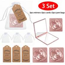 9 件优雅玫瑰化妆镜婚礼化妆派对礼物 - 便携且适合旅行，配有感谢标签和欧根纱袋，非常适合婚礼礼物、新娘送礼会、单身派对和圣诞节 - 彩色 - 查看 12