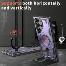 Giá đỡ vòng xoay 360° mới + Ốp điện thoại chống sốc, tương thích với Apple IPhone 11/12/13/14/15 Pro Max và Galaxy S22/23/24+, UA04/A05/A14/A15/A24/A25/A34/A54S - Màu tím - Xem 7