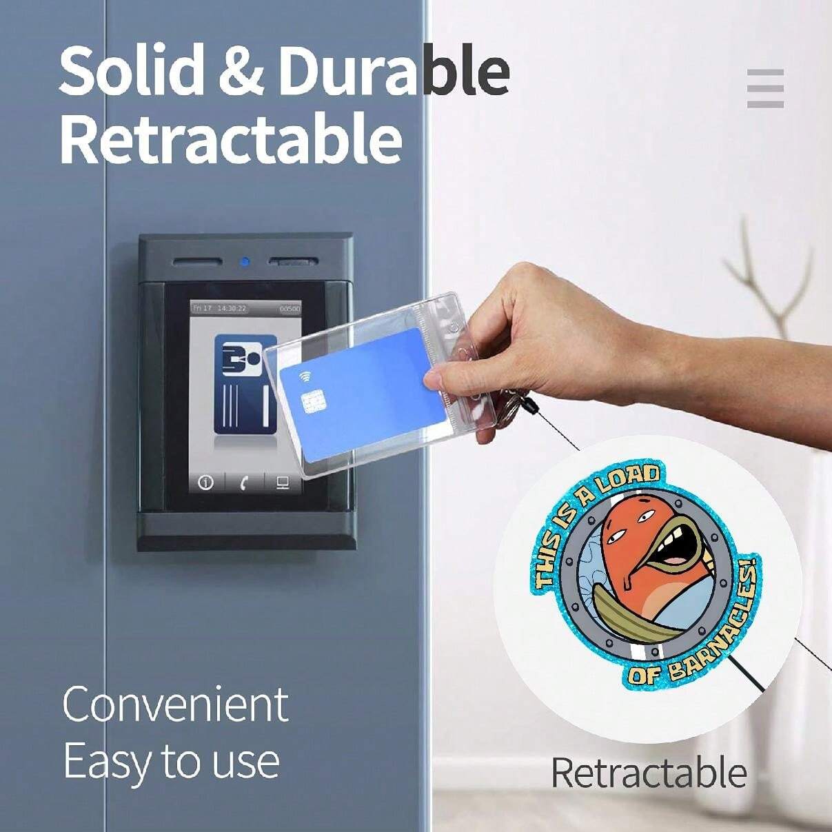 Fun Retractable ID Card Clip Durable Acrylic For Nurses, Doctors, RN