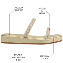 Women's  Shiny Rhinestone Platform Sandal Comfortable - 金子 - 查看 3