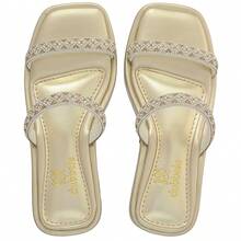 Women's  Shiny Rhinestone Platform Sandal Comfortable - 金子 - 查看 2