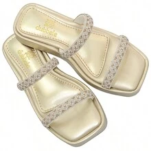 Women's  Shiny Rhinestone Platform Sandal Comfortable - 金子 - 查看 6