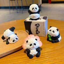 1pc Car Decor Handmade Wooden Panda Ornament - one-size - View 5