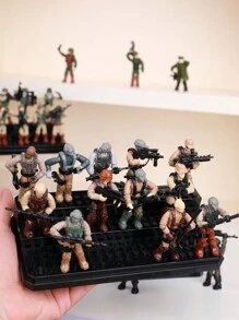 Figuras de bloques de construcción militares - Set de 12 modelos en miniatura, perfectos para la construcción de escenas, juguetes en bolsas ciegas al azar