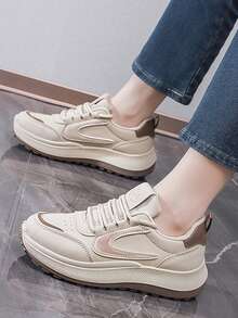 鞋子 平底鞋 白色 凉鞋 运动鞋 女士 平底鞋 女士鞋 女士鞋 - 卡其色 - 查看 3