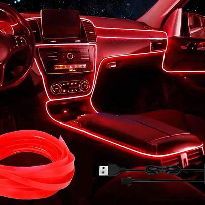 Tira De Luz De Atmósfera Interior De Coche Led De 3m Con Diseño De Clip