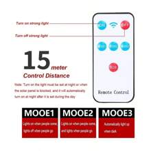 1 件装户外太阳能路灯壁灯可充电运动传感器安全防水灯适用于花园庭院小路 - 黑色 - 查看 8