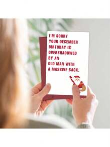 1 Thiệp Giáng Sinh và Sinh Nhật Tháng 12 hài hước - Thiết kế ông già Noel vui nhộn, kèm phong bì màu ngẫu nhiên, món quà lễ hội vui nhộn, món quà nhét vào tất hoàn hảo cho sinh nhật tháng 12, dành cho bạn bè, gia đình và đồng nghiệp. - 2 # - Xem 2