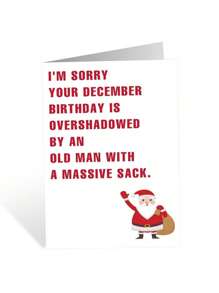 1 Thiệp Giáng Sinh và Sinh Nhật Tháng 12 hài hước - Thiết kế ông già Noel vui nhộn, kèm phong bì màu ngẫu nhiên, món quà lễ hội vui nhộn, món quà nhét vào tất hoàn hảo cho sinh nhật tháng 12, dành cho bạn bè, gia đình và đồng nghiệp. - 2 # - Xem 5