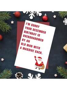 1 Thiệp Giáng Sinh và Sinh Nhật Tháng 12 hài hước - Thiết kế ông già Noel vui nhộn, kèm phong bì màu ngẫu nhiên, món quà lễ hội vui nhộn, món quà nhét vào tất hoàn hảo cho sinh nhật tháng 12, dành cho bạn bè, gia đình và đồng nghiệp. - 2 # - Xem 3