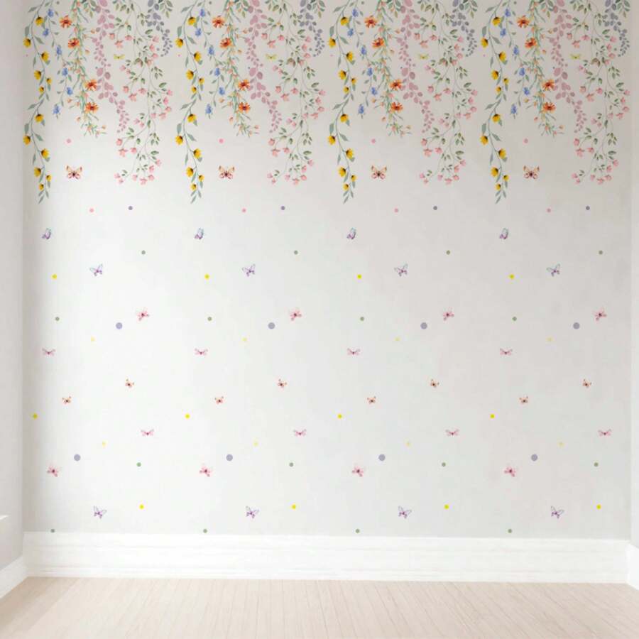 Floral Wallpaper For Kids VRC500 Roll - 彩色 - 查看 1