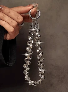 奢华多色水钻水晶手链/腕带，配有链条和短带、手机夹、钥匙袋、钱包吊坠钥匙扣，多色 - 彩色 - 查看 17