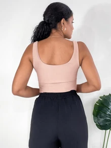 Kit 2 Women's Strappy Bodysuit With Suplex Tank Top And Basic Double Lining - 米色 - 查看 6