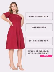 Women Dresses - 紅木色 - 查看 4