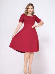 Women Dresses - 紅木色 - 查看 2