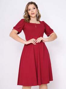 Women Dresses - 紅木色 - 查看 1