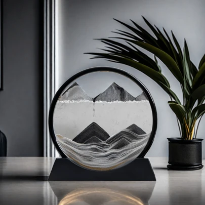 Stress-Relief Deep Sea Sand Art - 3D Glass Moving Sand Painting, Perfect For Home & Office Decor, Ideal Gift For Holidays And Dorms Birthday Gifts Graduation