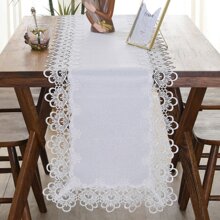 1 件长方形白色桌旗、家居装饰、优雅餐具、早餐/咖啡垫、圣诞节节日桌旗、婚礼派对节日桌面装饰 - 白色 - 查看 16