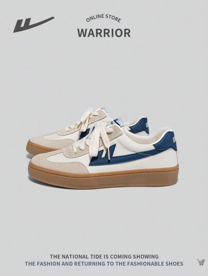 Men's Stylish Lace-Up Skateboarding Shoes, Comfortable & Anti-Skid Outdoor Casual Sports Sneakers With Color Block Design