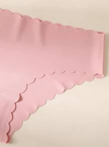 10pcs/Pack - Women's Seamless Wavy Edge Briefs, Comfortable Skin-Friendly Solid Color Sexy Ladies Briefs - Multicolor - View 3