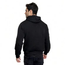 Sudadera Para Hombre Casual Con Gorro - Negro - Ver 2