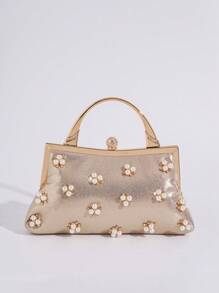 Rhinestone Decor Wristlet Purse, Sweet Style Elegant Clutch Bag For Banquet, Party, Event, Evening Dress, Fashion For Women