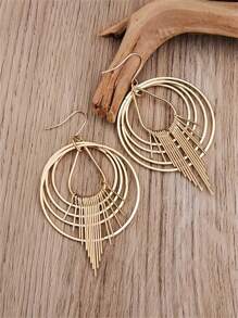 1 cặp bông tai tua rua tròn đơn giản theo phong cách Bohemian, quà tặng trang sức phù hợp cho phụ nữ, đám cưới, tiệc tùng và du lịch - Vàng - Xem 7